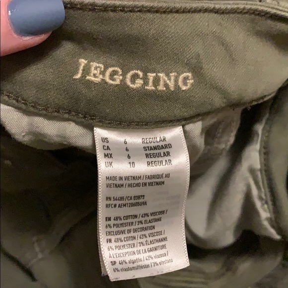Olive green jeans/jeggings size 6 - Picture 4 of 4